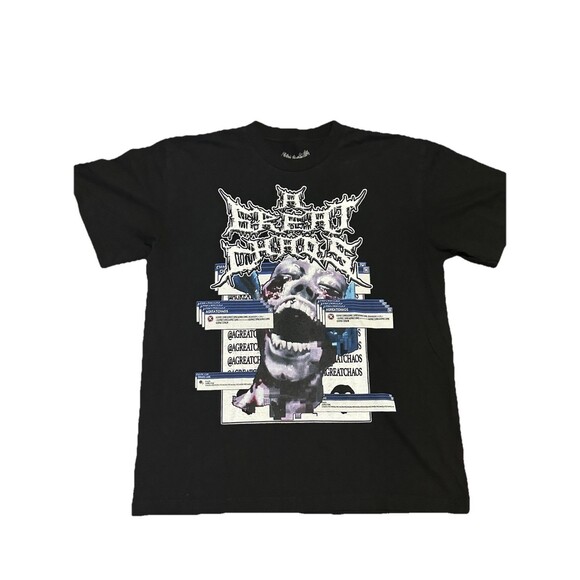 Ken Carson Live A Great Chaos Tour Merch Large T Shirt Opium‎ Double Sided - Picture 1 of 6